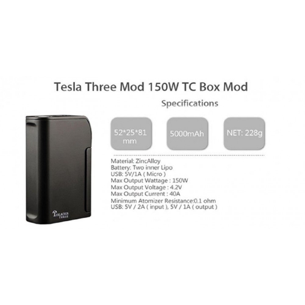 Tesla Three 150w Elektronik Sigara İncelemesi