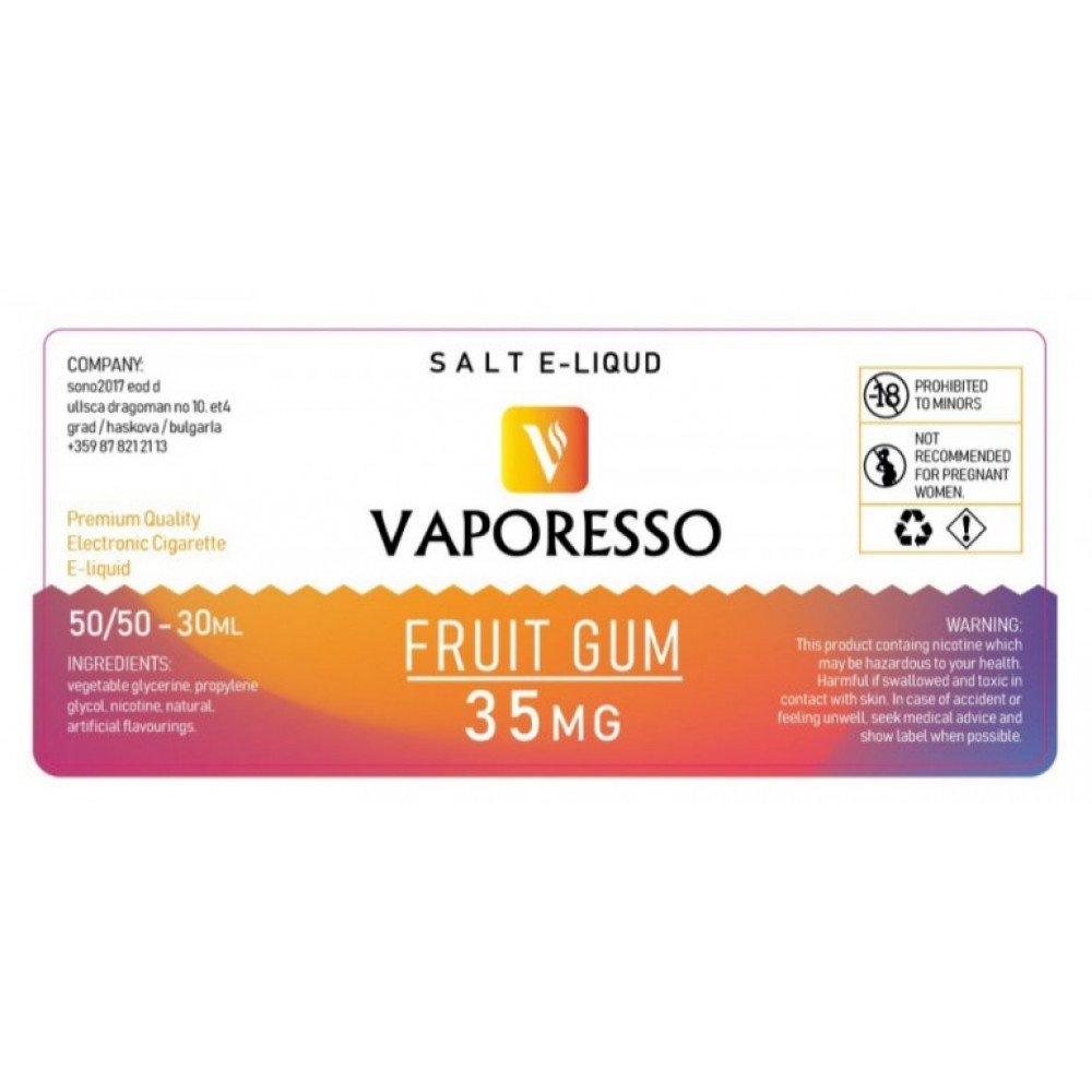 Vaporesso Fruit Gum 30ml Salt Likit - Premium Vaping Keyfi