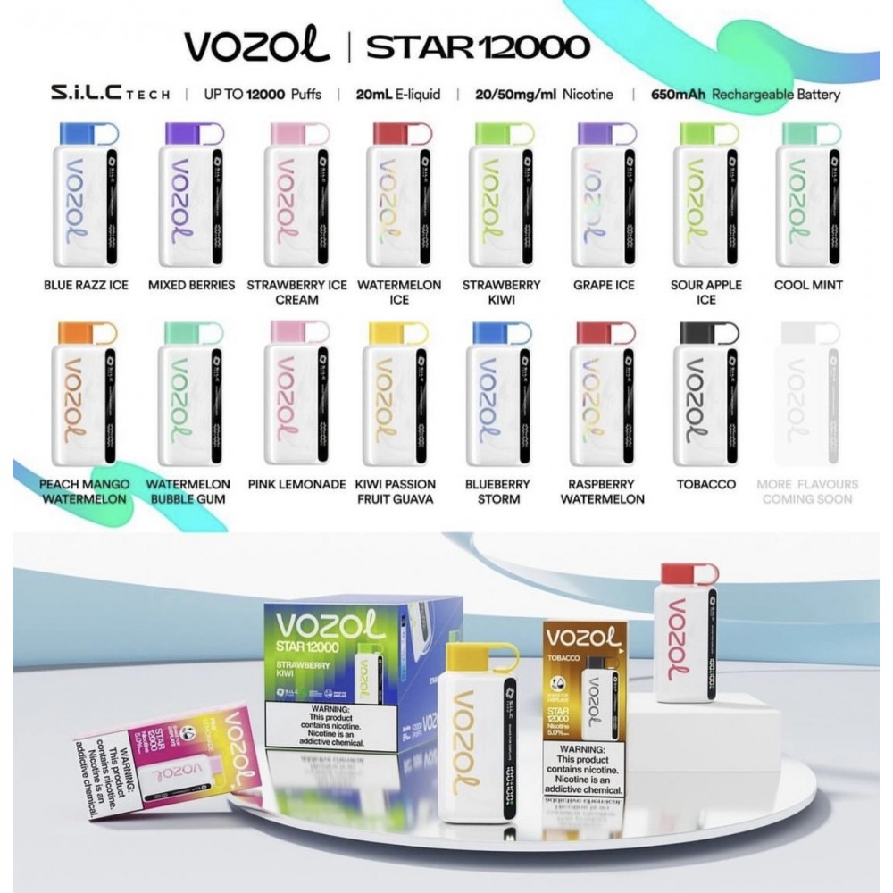 Vozol Star 12000 Puff Tek Kullanımlık Elektronik Sigara